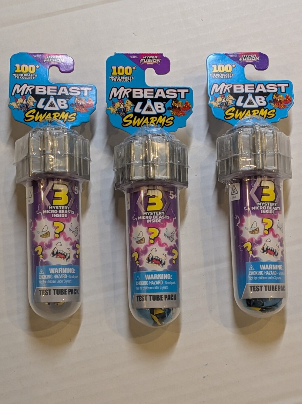 MrBeast Lab Swarms Test Tube 2 Pack, Lot Of 3